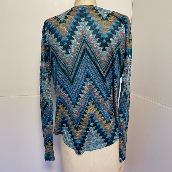 Enti Glamour Aztec Pattern Long Sleeve Dolman Top - Made in USA - Picture 3 of 4